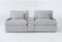 Jolene Silver Grey 98" 3 Piece Power Reclining Modular Console Loveseat with Storage, Cupholders & USB - Signature