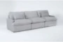 Jolene Silver Grey 122" 3 Piece Power Triple Reclining Modular Sofa with USB - Side