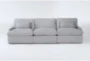 Jolene Silver Grey 122" 3 Piece Power Triple Reclining Modular Sofa with USB - Signature