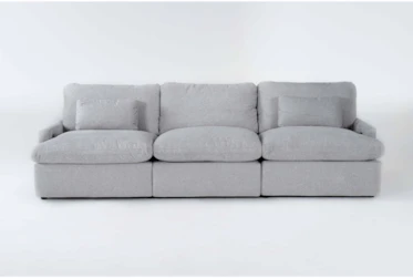 Jolene Silver Grey 122" 3 Piece Triple Power Reclining Sofa With Usb
