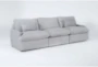 Jolene Silver Grey 122" 3 Piece Dual Power Reclining Modular Sofa - Side