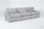 Jolene Silver Grey 122" 3 Piece Modular Sofa - Side