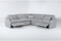 Jolene Silver Grey 120" 5 Piece Power Reclining L-Shaped Modular Sectional with 2 Power Recliners & USB - Side