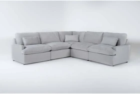 Jolene Silver Grey 120" 5 Piece Reclining Sectional With Two Power Recliners