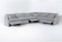 Jolene Silver Grey 158" 6 Piece Power Reclining L-Shaped Modular Sectional with 3 Power Recliners & USB - Side