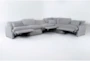 Jolene Silver Grey 158" 6 Piece Power Reclining L-Shaped Modular Sectional with 3 Power Recliners & USB - Side