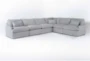 Jolene Silver Grey 158" 6 Piece Power Reclining L-Shaped Modular Sectional with 3 Power Recliners & USB - Signature