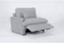Jolene Silver Grey Power Left Arm Facing Recliner with USB - Side