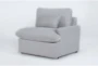 Jolene Silver Grey 134" 6 Piece Reclining Sectional With Three Power Recliners, Console & Ottoman - Side