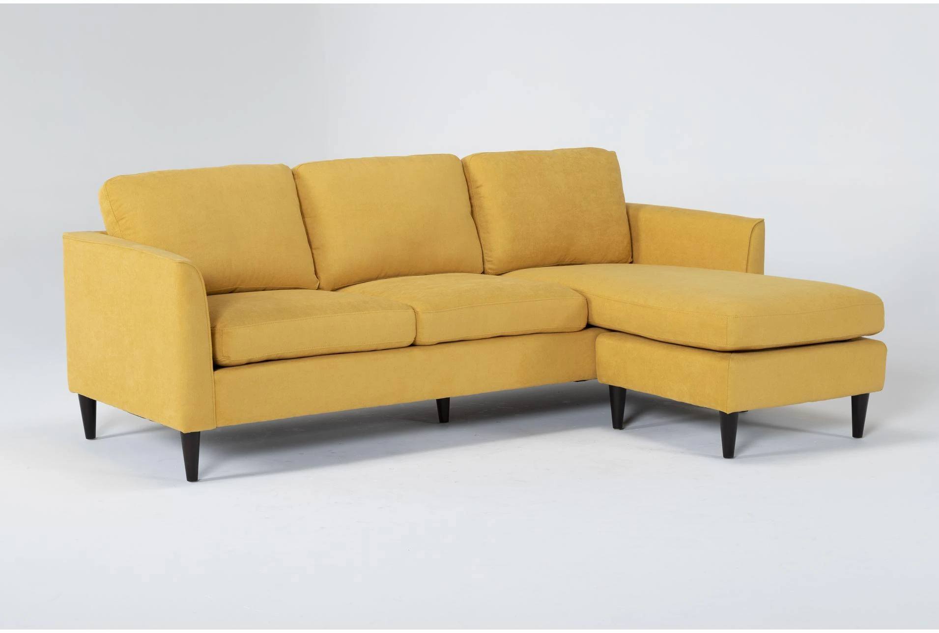 Aya Mustard 90" Sofa With Reversible Chaise
