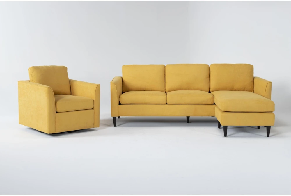 Aya Mustard 2 Piece Living Room Set