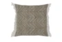 20X20 Gray Textural Zig Zag With Fringe Performance Pillow - Signature