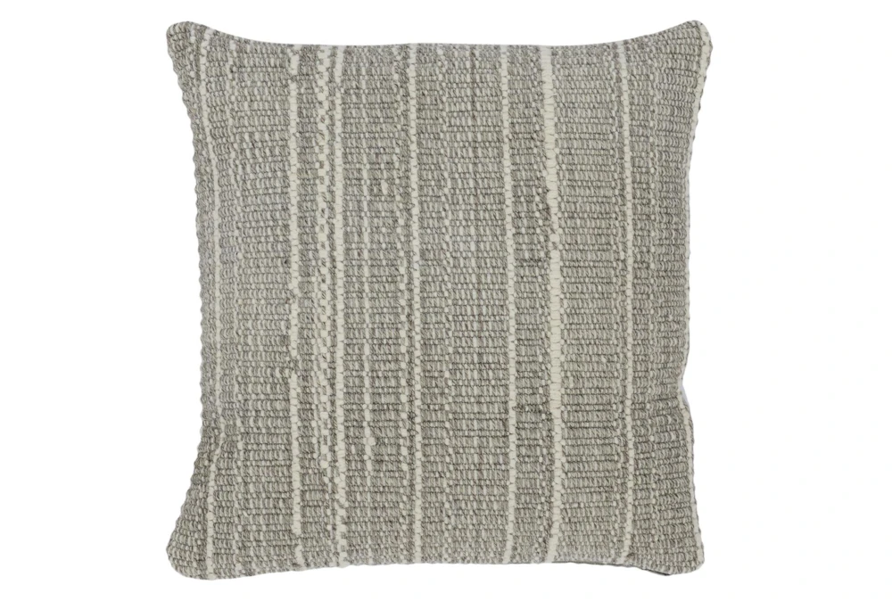 20X20 Gray Textural Lines Performance Throw Pillow