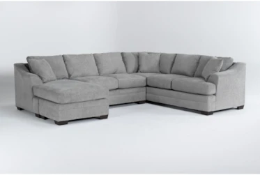 Dominic Silver 127" 2 Piece Sectional With Left Arm Facing Chaise
