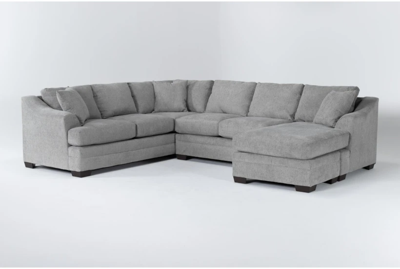 Dominic Silver 127" 2 Piece Sectional With Right Arm Facing Chaise - 360