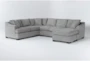 Dominic Silver 127" 2 Piece Sectional With Right Arm Facing Chaise - Signature