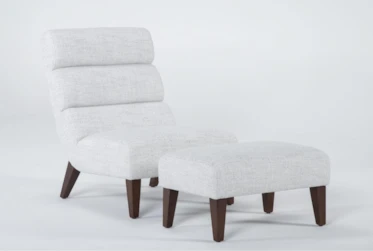 Lucca Linen Accent Chair & Ottoman