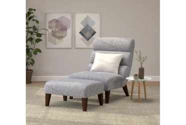 Lucca Grey Accent Chair & Ottoman