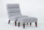 Lucca Grey Accent Chair & Ottoman - Signature