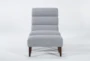 Lucca Grey Accent Chair & Ottoman - Front