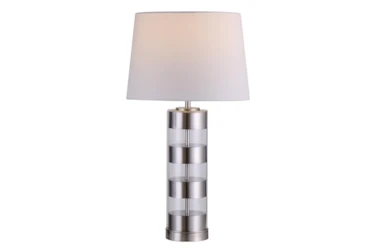 26.25 Inch Glass Satin Nickel Table Lamp