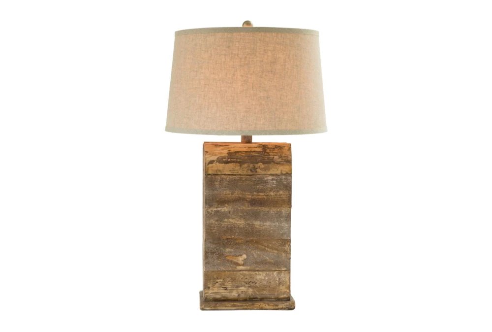 30.5 Inch Walnut And Oak Table Lamp