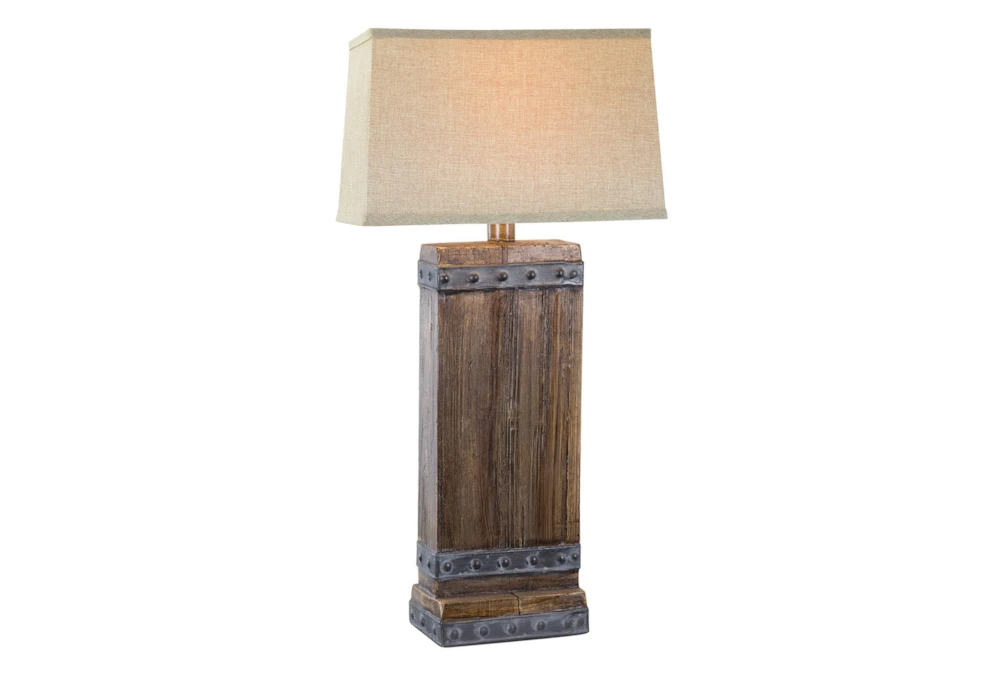 30 Inch Rustic Walnut Table Lamp