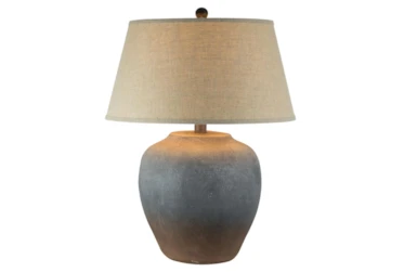 27.5 Inch Grey Rust Hydrocal Table Lamp