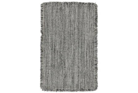 2'x3' Rug-Grey/Black Woven Wool
