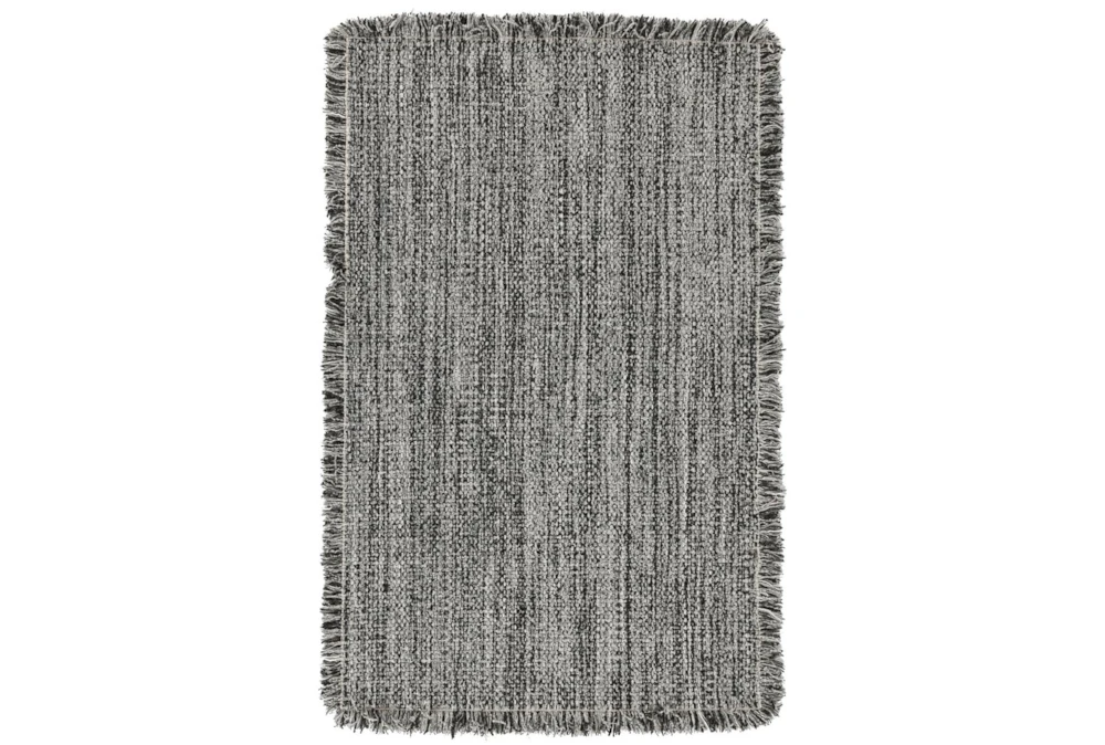 9'x12' Rug-Grey/Black Woven Wool