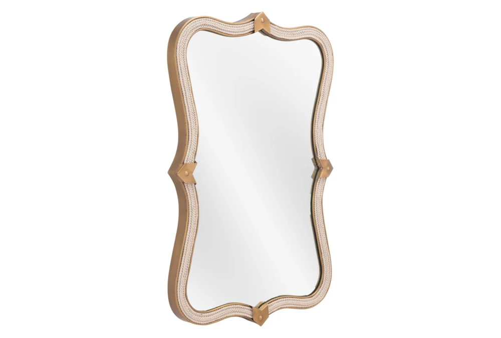 20X32 Gold Mirror With Rope Frame Detail