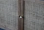 Weathered Elm + Natural Rattan 2 Door Cabinet - Detail