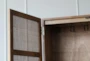 Weathered Elm + Natural Rattan Bar Cabinet - Detail