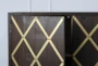 Weathered Reclaimed Pine + Brass Bar Cabinet - Detail