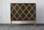 Weathered Reclaimed Pine + Brass Bar Cabinet - Front