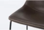 Cobbler Brown Faux Leather 30" Bar Stool With Back - Detail