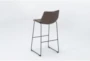 Cobbler Brown Faux Leather 30" Bar Stool With Back - Side