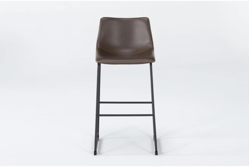 Cobbler Brown Faux Leather 30" Bar Stool With Back - 360