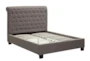 Upholstered Grey Tufted Queen Platform Bed - Slats