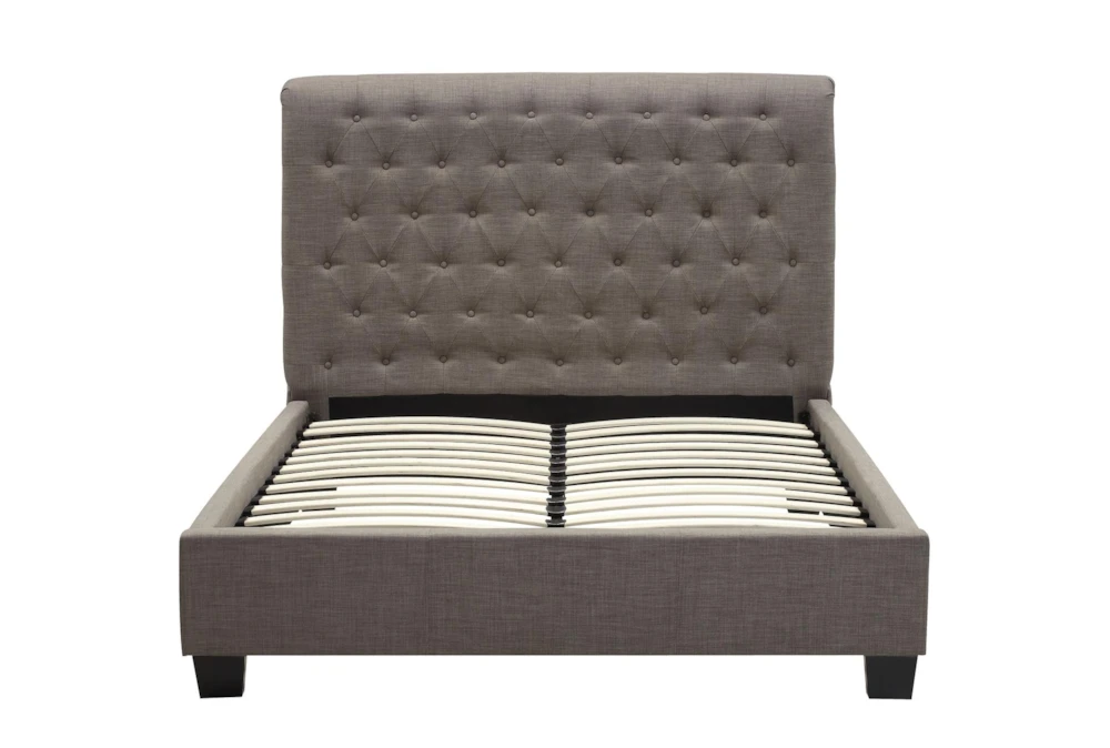 Upholstered Grey Tufted California King Platform Bed