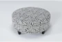 Perch II 40" Fabric Charcoal Large Round Ottoman - Side