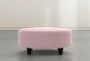 Perch II Fabric Pink Large Round Ottoman - Front