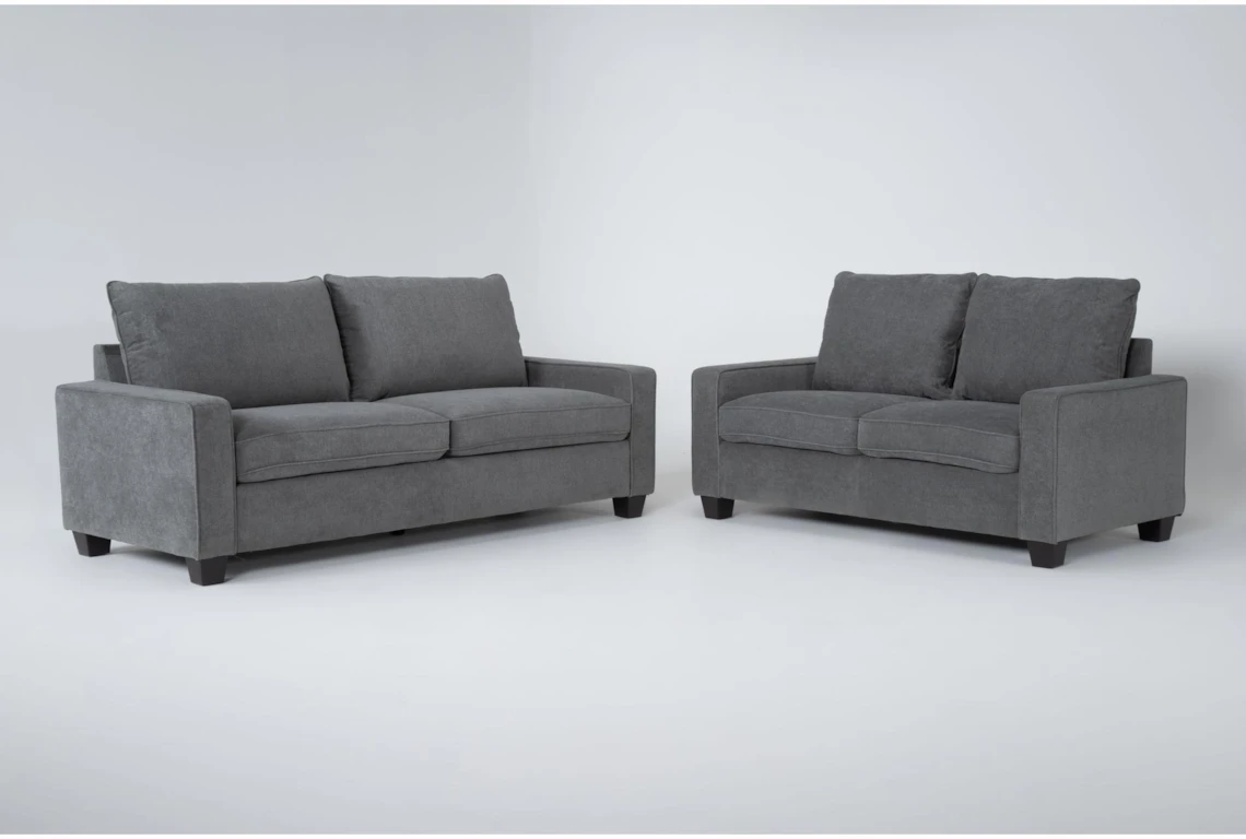 Reid Grey 2 Piece Living Room Set | Living Spaces