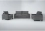 Reid Grey 3 Piece Living Room Set - Signature