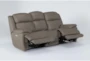Cash Leather 88" Power Reclining Sofa with Power Headrest, Lumbar & USB - Side