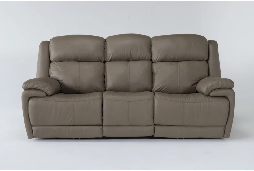 Cash Leather 88" Power Reclining Sofa with Power Headrest, Lumbar & USB - 360