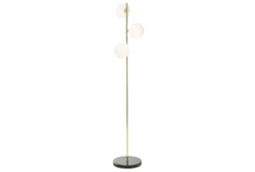 55" Three Orb White And Gold Floor Lamp