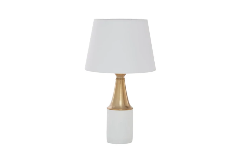 21" White And Gold Metal Table Lamp - 360