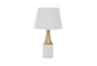 21" White And Gold Metal Table Lamp - Signature