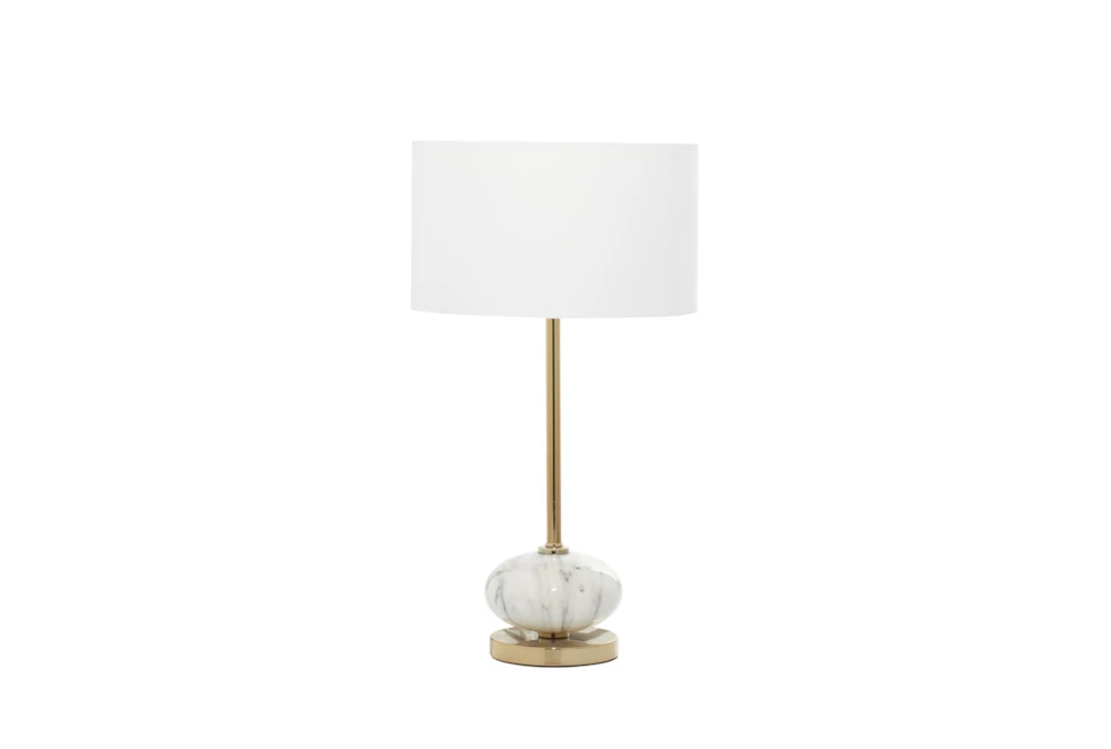 22" Gold And White Metal Buffet Lamp